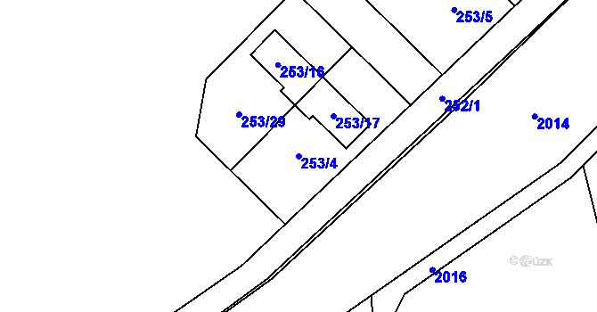 Parcela st. 253/4 v KÚ Šerkovice, Katastrální mapa