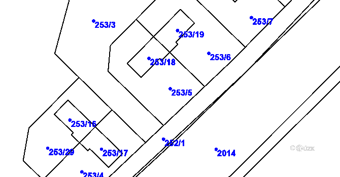 Parcela st. 253/5 v KÚ Šerkovice, Katastrální mapa