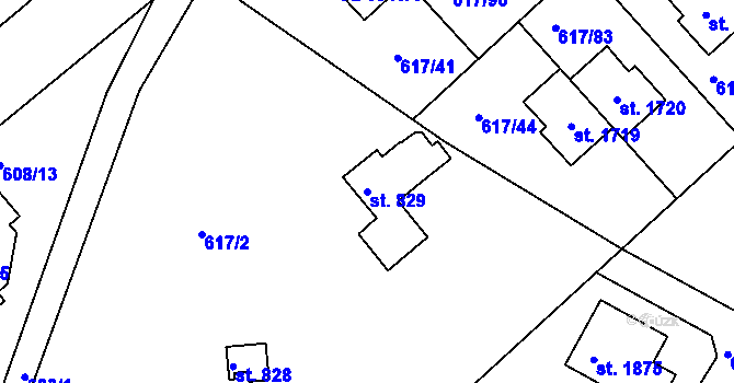 Parcela st. 829 v KÚ Šestajovice u Prahy, Katastrální mapa