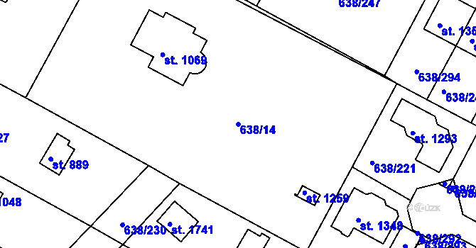 Parcela st. 638/14 v KÚ Šestajovice u Prahy, Katastrální mapa