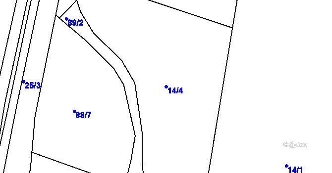 Parcela st. 14/4 v KÚ Roztoky nad Metují, Katastrální mapa