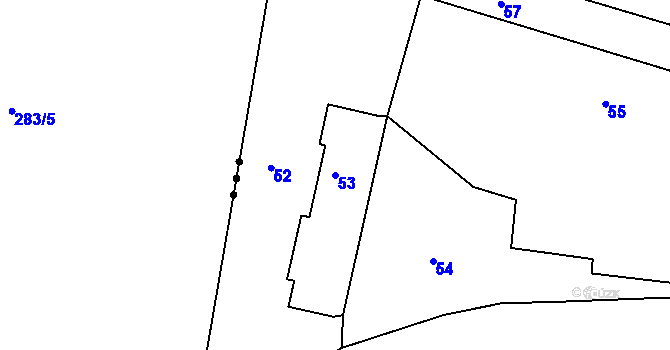 Parcela st. 53 v KÚ Roztoky nad Metují, Katastrální mapa