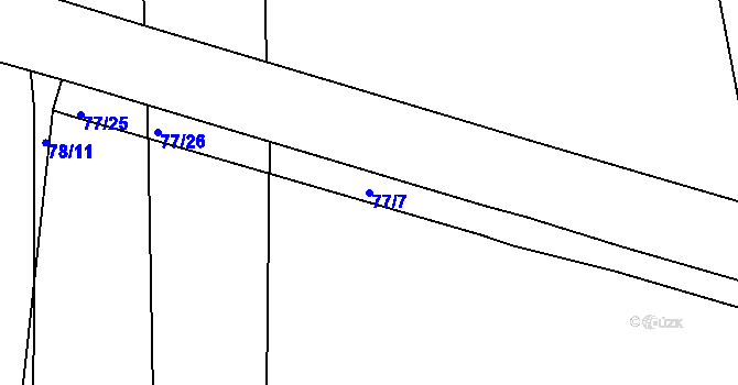 Parcela st. 77/7 v KÚ Roztoky nad Metují, Katastrální mapa