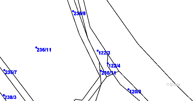Parcela st. 122/3 v KÚ Roztoky nad Metují, Katastrální mapa