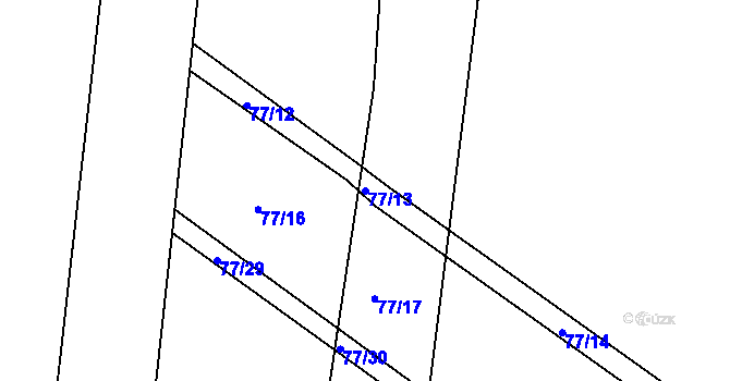 Parcela st. 77/13 v KÚ Roztoky nad Metují, Katastrální mapa