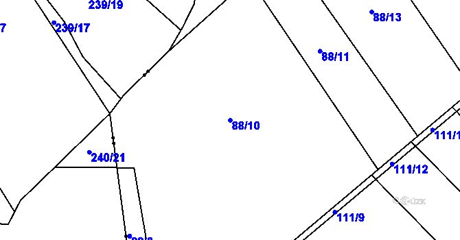 Parcela st. 88/10 v KÚ Roztoky nad Metují, Katastrální mapa