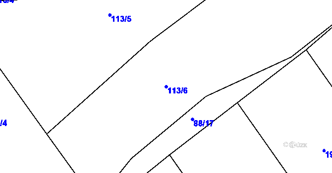 Parcela st. 113/6 v KÚ Roztoky nad Metují, Katastrální mapa