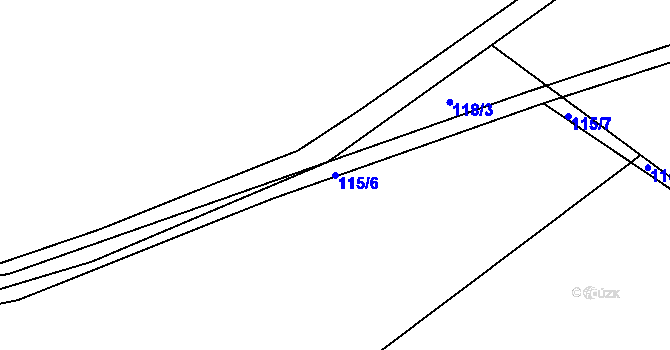 Parcela st. 115/6 v KÚ Roztoky nad Metují, Katastrální mapa