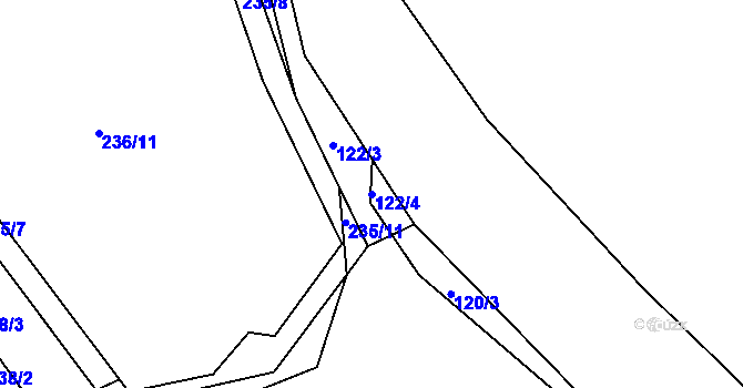 Parcela st. 122/4 v KÚ Roztoky nad Metují, Katastrální mapa