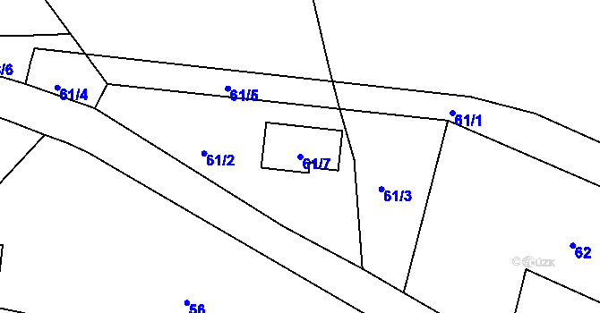 Parcela st. 61/7 v KÚ Roztoky nad Metují, Katastrální mapa