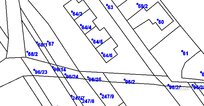 Parcela st. 64/6 v KÚ Šestajovice u Jaroměře, Katastrální mapa