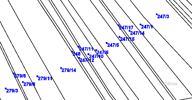 Parcela st. 247/6 v KÚ Šestajovice u Jaroměře, Katastrální mapa