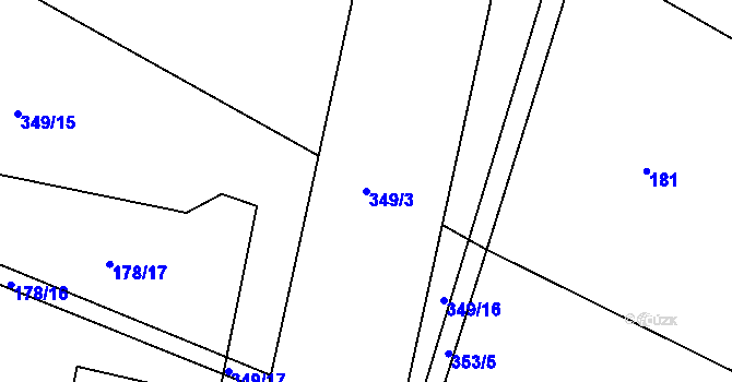 Parcela st. 349/3 v KÚ Šestajovice u Jaroměře, Katastrální mapa