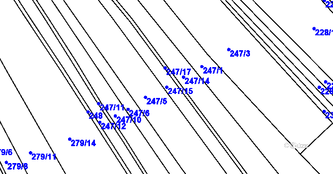 Parcela st. 247/15 v KÚ Šestajovice u Jaroměře, Katastrální mapa