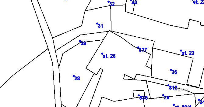 Parcela st. 26 v KÚ Dolní Rápotice, Katastrální mapa