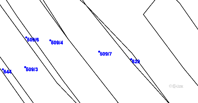 Parcela st. 509/7 v KÚ Dolní Rápotice, Katastrální mapa