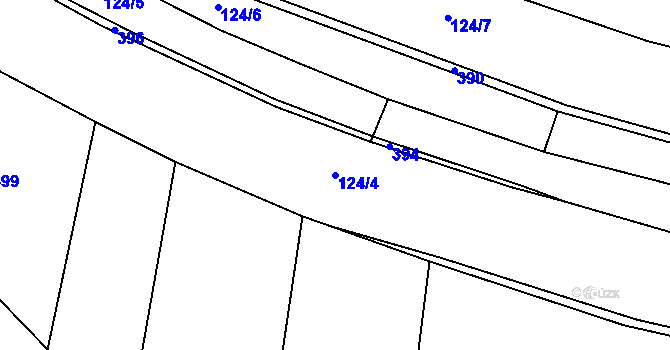 Parcela st. 124/4 v KÚ Šetějovice, Katastrální mapa