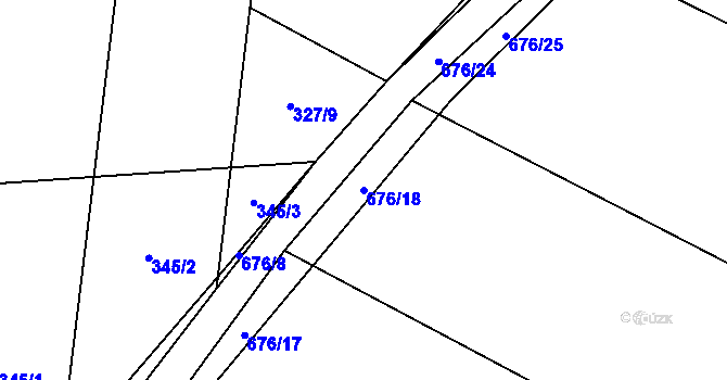 Parcela st. 676/18 v KÚ Šetějovice, Katastrální mapa