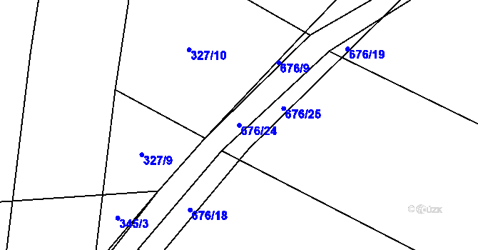 Parcela st. 676/24 v KÚ Šetějovice, Katastrální mapa