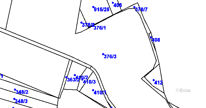 Parcela st. 376/3 v KÚ Mazelov, Katastrální mapa