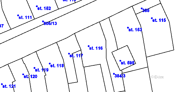 Parcela st. 116 v KÚ Ševětín, Katastrální mapa