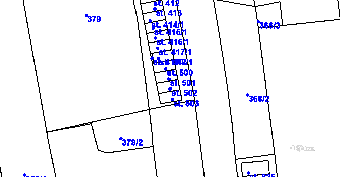 Parcela st. 502 v KÚ Ševětín, Katastrální mapa