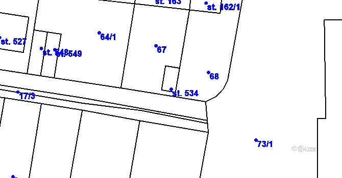Parcela st. 534 v KÚ Ševětín, Katastrální mapa