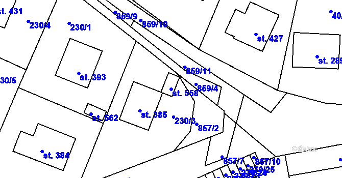 Parcela st. 558 v KÚ Ševětín, Katastrální mapa