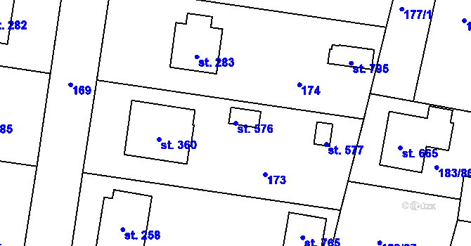 Parcela st. 576 v KÚ Ševětín, Katastrální mapa