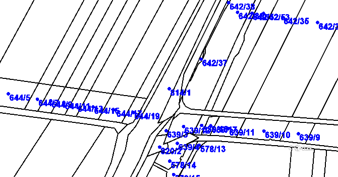 Parcela st. 814/1 v KÚ Ševětín, Katastrální mapa