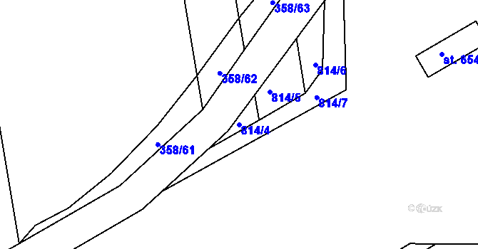 Parcela st. 814/4 v KÚ Ševětín, Katastrální mapa