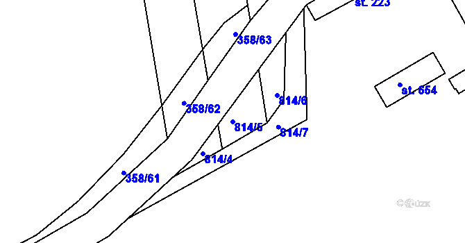 Parcela st. 814/5 v KÚ Ševětín, Katastrální mapa