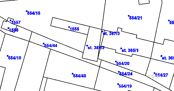 Parcela st. 387/2 v KÚ Ševětín, Katastrální mapa