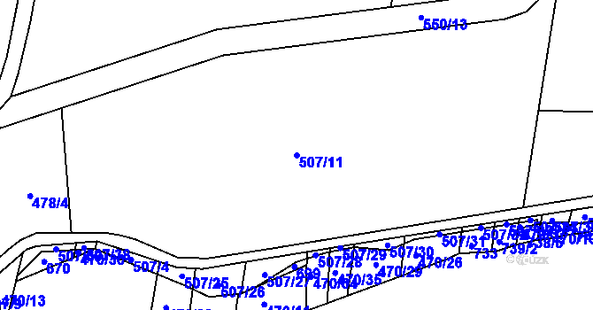 Parcela st. 507/11 v KÚ Ševětín, Katastrální mapa