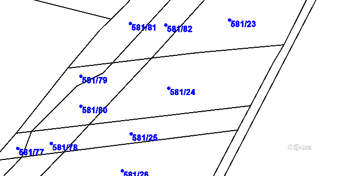 Parcela st. 581/24 v KÚ Ševětín, Katastrální mapa