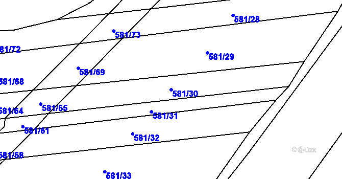 Parcela st. 581/30 v KÚ Ševětín, Katastrální mapa