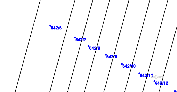 Parcela st. 642/8 v KÚ Ševětín, Katastrální mapa