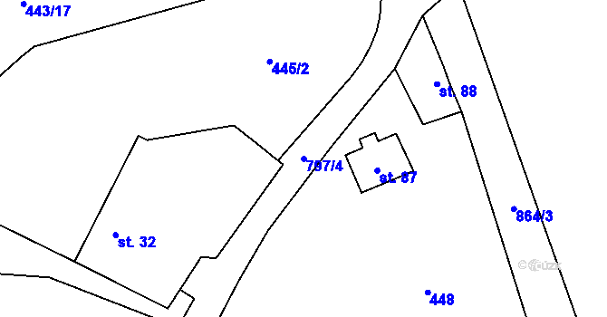 Parcela st. 797/4 v KÚ Ševětín, Katastrální mapa