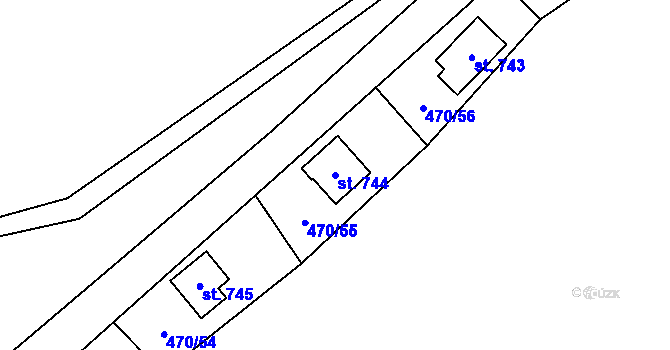 Parcela st. 744 v KÚ Ševětín, Katastrální mapa