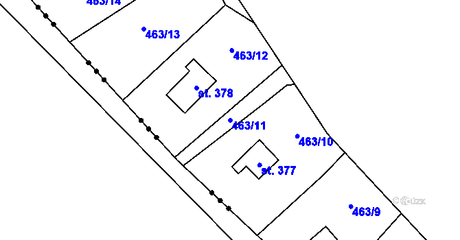Parcela st. 463/11 v KÚ Ševětín, Katastrální mapa