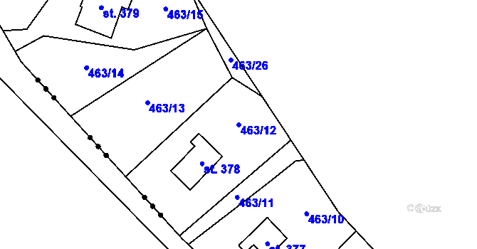 Parcela st. 463/12 v KÚ Ševětín, Katastrální mapa