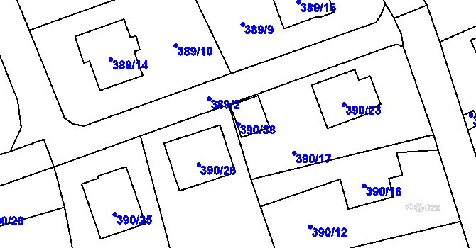 Parcela st. 390/38 v KÚ Šilheřovice, Katastrální mapa