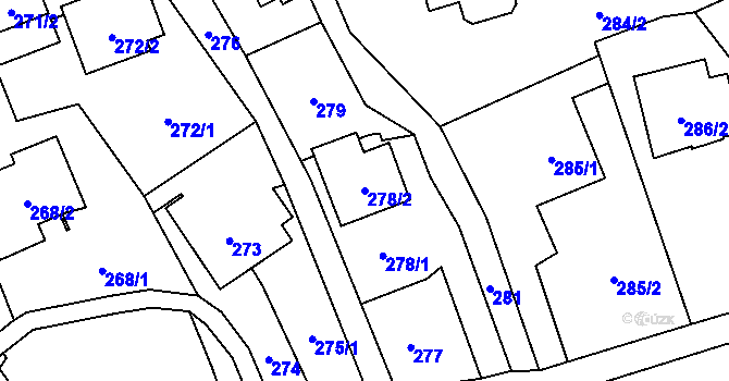 Parcela st. 278/2 v KÚ Šilheřovice, Katastrální mapa