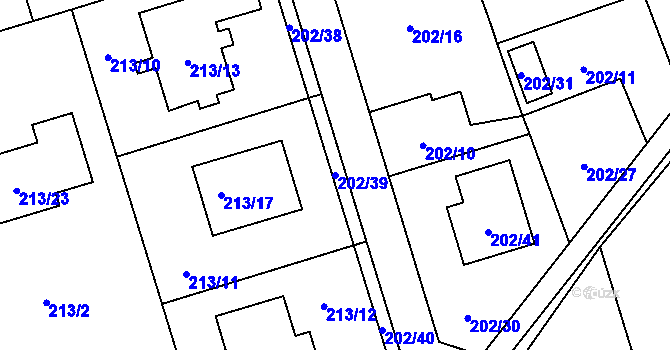 Parcela st. 202/39 v KÚ Šilheřovice, Katastrální mapa