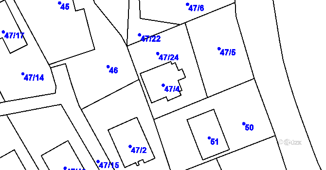 Parcela st. 47/4 v KÚ Šilheřovice, Katastrální mapa