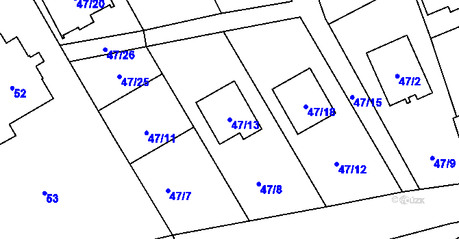 Parcela st. 47/13 v KÚ Šilheřovice, Katastrální mapa