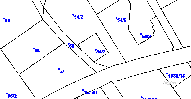 Parcela st. 54/7 v KÚ Šilheřovice, Katastrální mapa