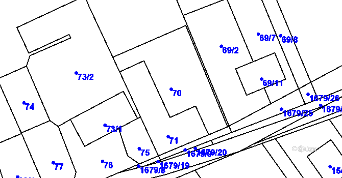 Parcela st. 70 v KÚ Šilheřovice, Katastrální mapa