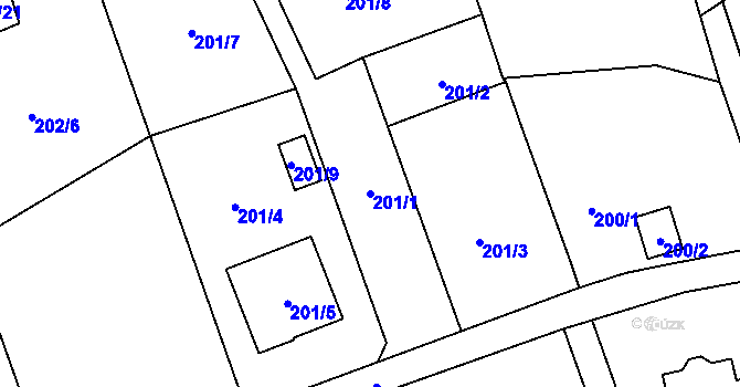 Parcela st. 201/1 v KÚ Šilheřovice, Katastrální mapa