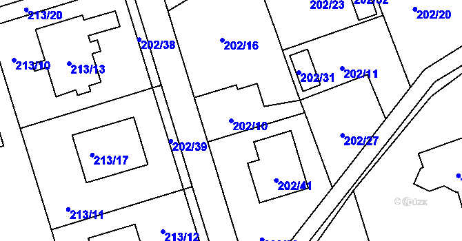 Parcela st. 202/10 v KÚ Šilheřovice, Katastrální mapa